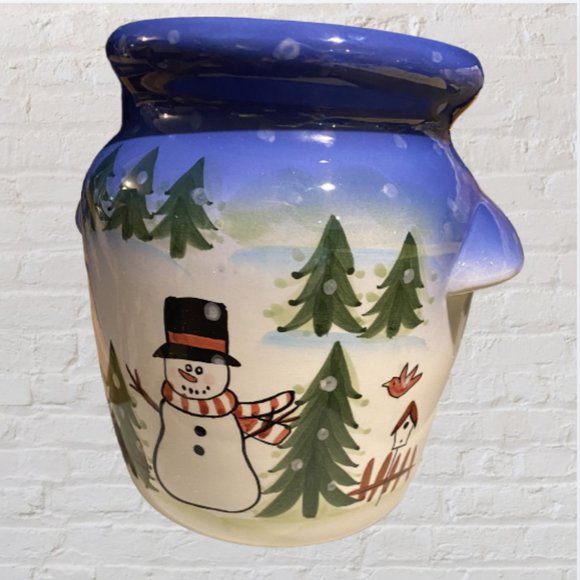COOKIE JAR -- Snowman, Blue and White Christmas/Holiday Theme, New In The Box - Picture 6 of 11
